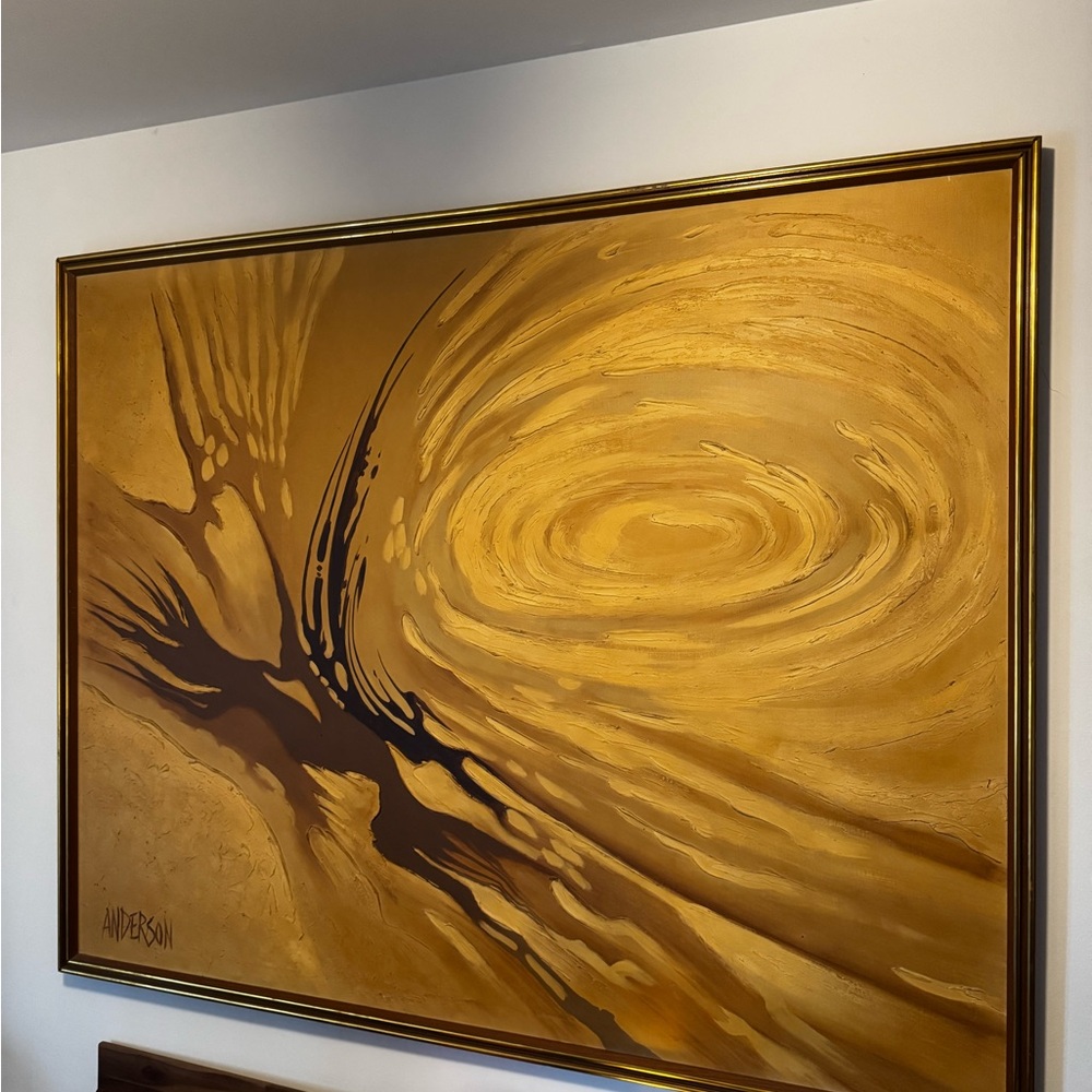Abstract Gold and Brown Painting